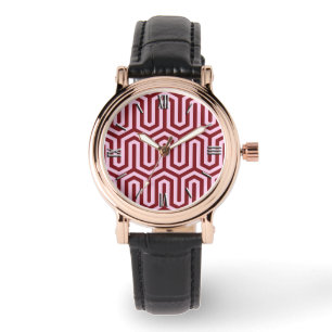 Deco Egyptian motif - burgundy och rosa Armbandsur
