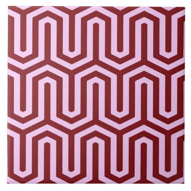 Deco Egyptian motif - burgundy och rosa Kakelplatta (Framsidan)