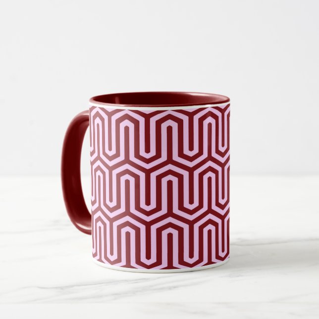 Deco Egyptian motif - burgundy och rosa Mugg (Framsida vänster)