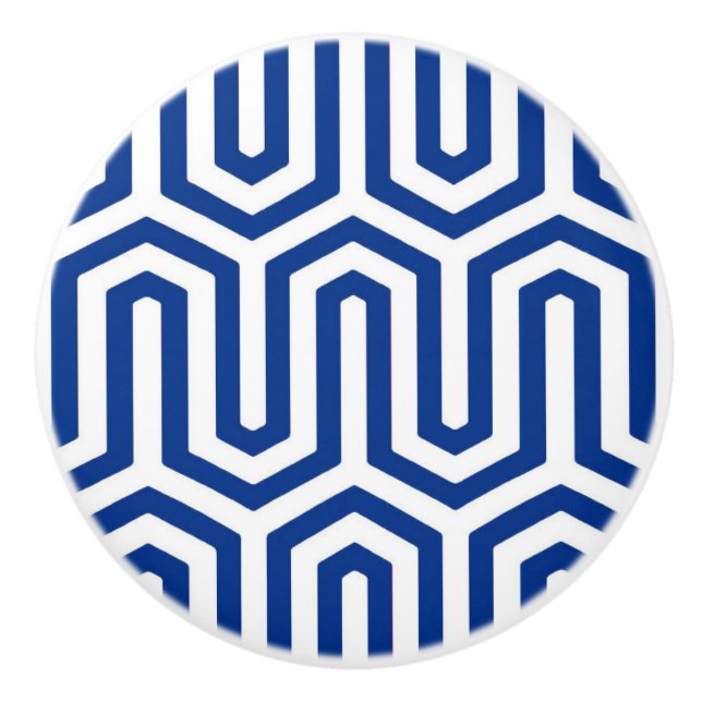 Deco Egyptian motif - koboltblått och vitt Knopp (Framsidan)