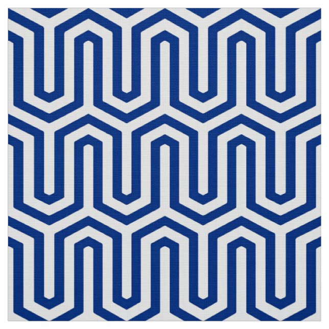 Deco Egyptian motif - koboltblått och vitt Tyg (Provkarta)