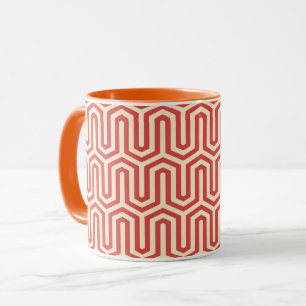 Deco Egyptian motif - korallets orange Mugg