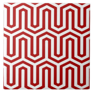 Deco Egyptian motif - rött och vitt Kakelplatta