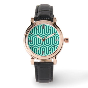 Deco Egyptian motif - turkos och aqua Armbandsur