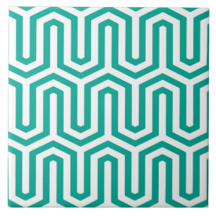 Deco Egyptian motif - turkos och vitt Kakelplatta