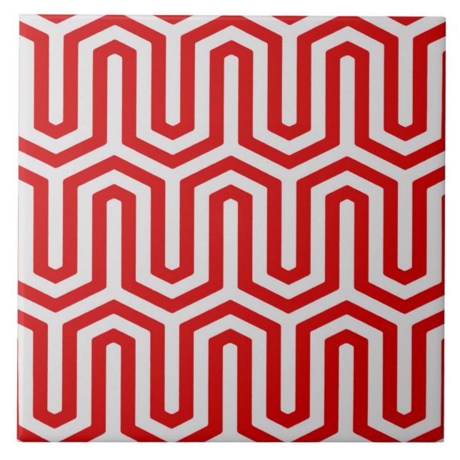 Deco egyptisk motiv - röd och grå kakelplatta (Framsidan)