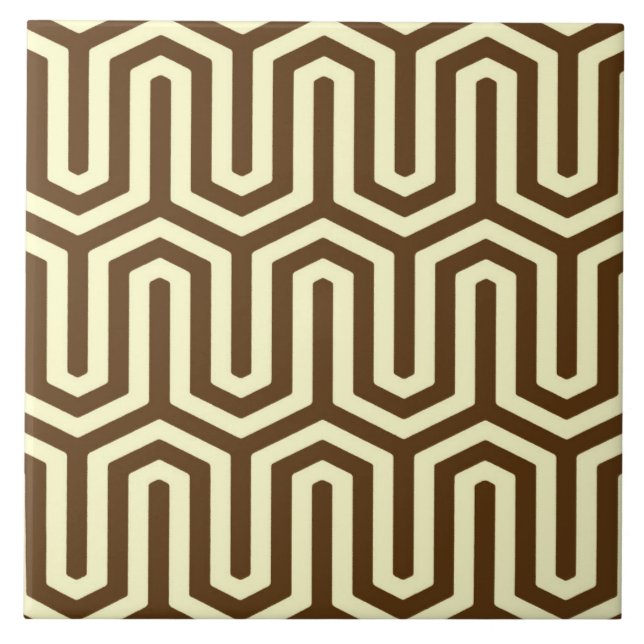 Deco egyptiskt motiv - choklad och kräm kakelplatta (Framsidan)