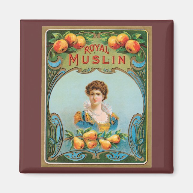 Deco Fabric Label Art Royal Muslin Magnet (Framsidan)