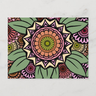 Deco Fandango i Orange och Grönt Vykort