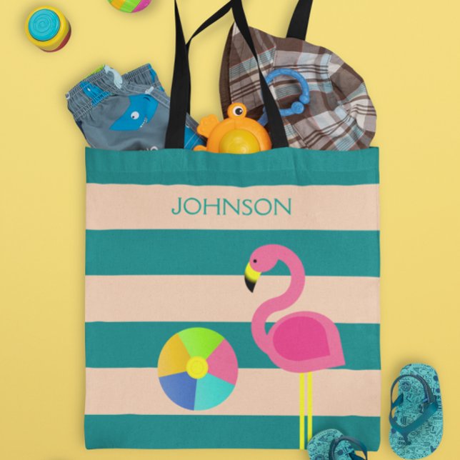 Deco Flamingo Personlig Beach Tote Tygkasse (Skapare uppladdad)