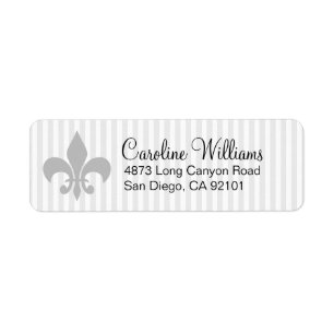 Deco Fleur De Lis Returadress Etikett