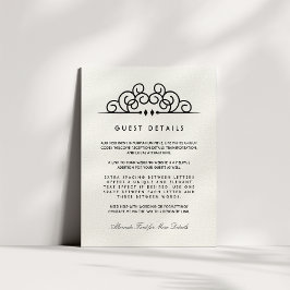 Deco Flourish Bröllop Guest Information Tilläggskort