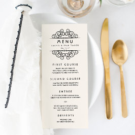 Deco Flourish Bröllop Menu Meny