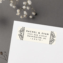 Deco Flourish Return-adressetikett | Elfenbenskust Returadress Etikett