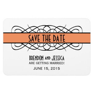 Deco Flourish Spara datum magneter, Orange Magnet