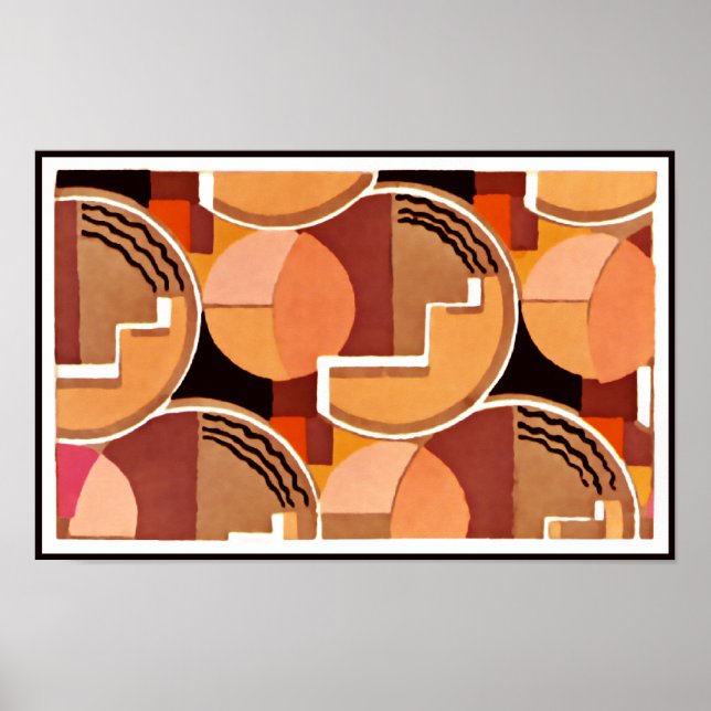 Deco Geometric i Orangar Poster (Framsidan)