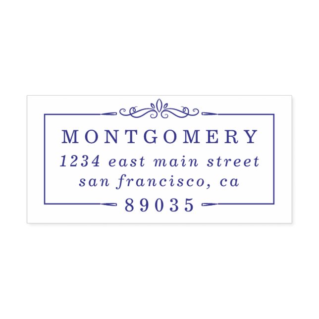 Deco Gräns Family Namn Returadress Självfärgande Stämpel (Design)