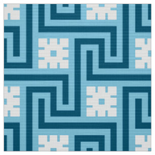 Deco Grekiska Nyckel, Himlar Blue och flottan Tyg