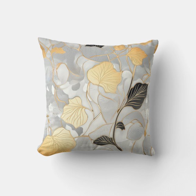 Deco Guld & Black Löv Mönster Kudde (Framsida)