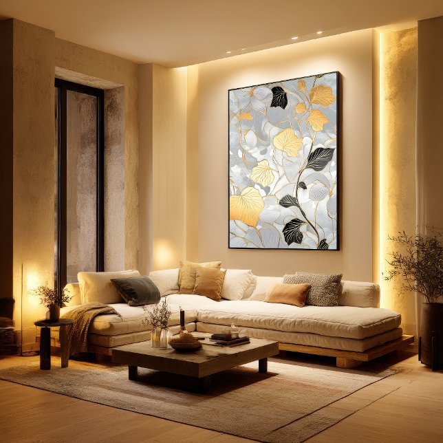 Deco Guld & Black Löv Mönster Poster (Skapare uppladdad)