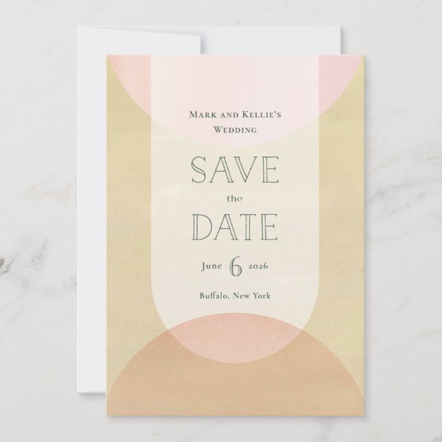 Deco-inspired Save the Date Spara Datumet (Framsida)