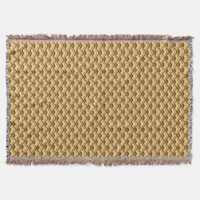 Deco kinesiska snäckor, senapsguld och brunt filt (Framsidan)