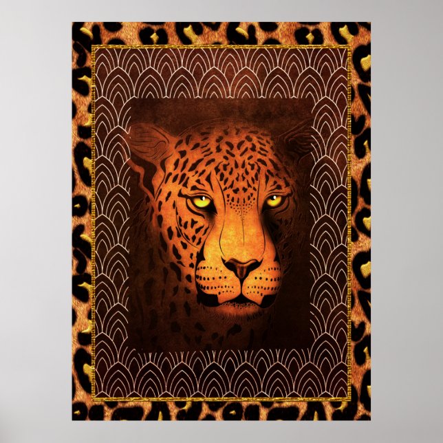 Deco Leopard Poster (Framsidan)
