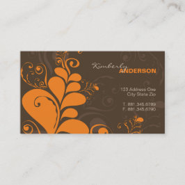 Deco löv virvlar runt naturen som lantlig konst visitkort