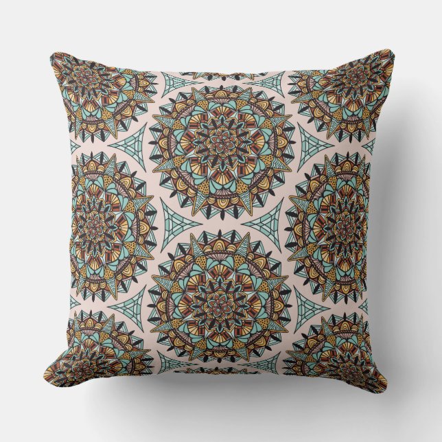 Deco Mandala Mönster Dekorativ kudde (Framsida)