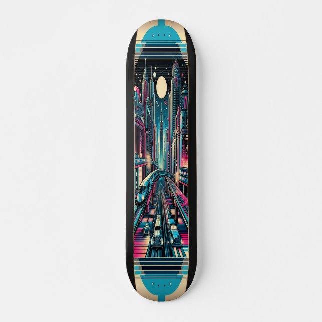 "Deco Metropolis Deck" Mini Skateboard Bräda 18,5 Cm (Framsida)