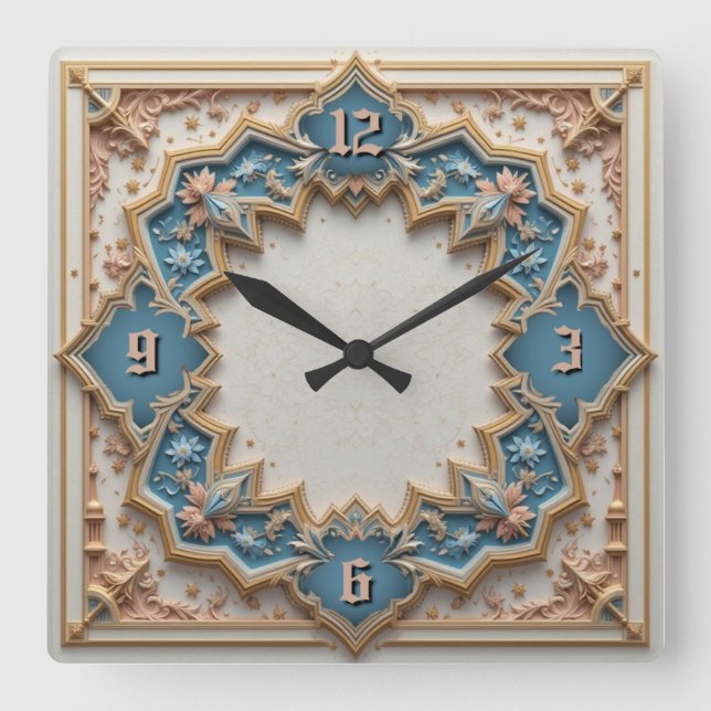 Deco mint fyrkantig klocka (Framsida)