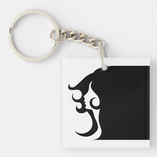 Deco-Mod: Voman akrylisk nyckelkedja (Framsidan)