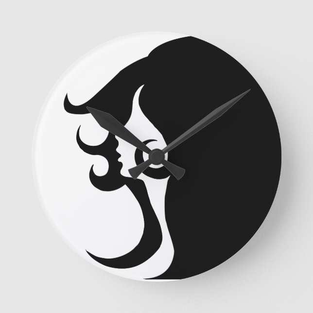 Deco Mod Woman Rund Klocka (Framsida)