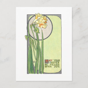 Deco Moderne Stil Påsk Daffodils Vykort