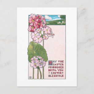 Deco Moderne Stil Påsk Primroses Vykort