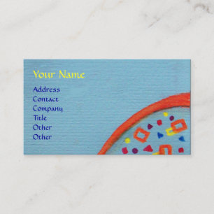 DECO MONOGRAM Orange blue Gult Visitkort