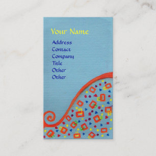 DECO MONOGRAM Orange blue Gult Visitkort