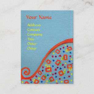 DECO MONOGRAM Orange blue Gult Visitkort