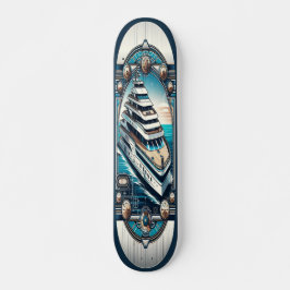 ’Deco Nautical Elegance Deck’ Mini Skateboard Bräda 18,5 Cm