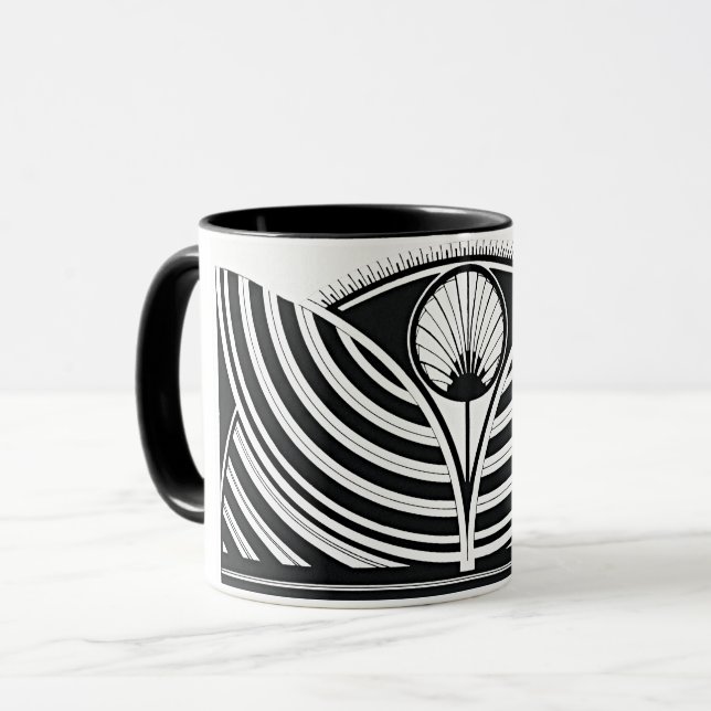 Deco Noir Geometrisk Mugg (Framsida vänster)