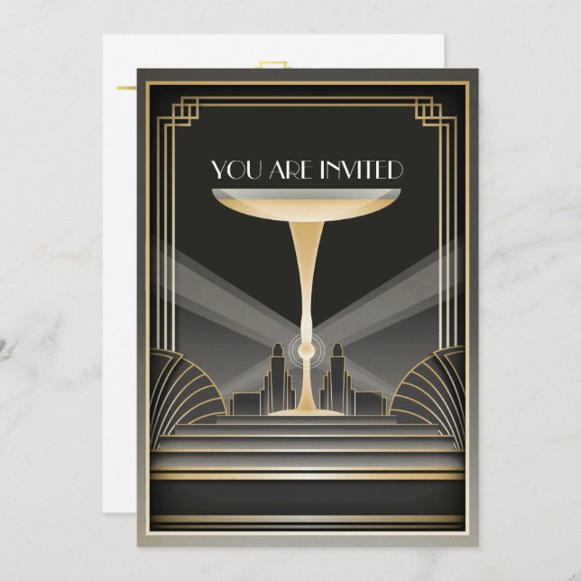 Deco Nutidsgala Inbjudan till evenemang (Fram/baksida)