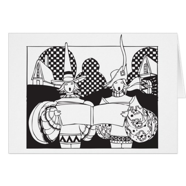 Deco Renaissance Carolers Hälsningskort (Framsidan Horizontal)