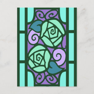 Deco Ro i Aqua och Lila Vykort