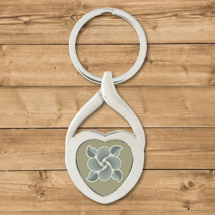 Deco-ruta 2 twisted heart silverfärgad nyckelring