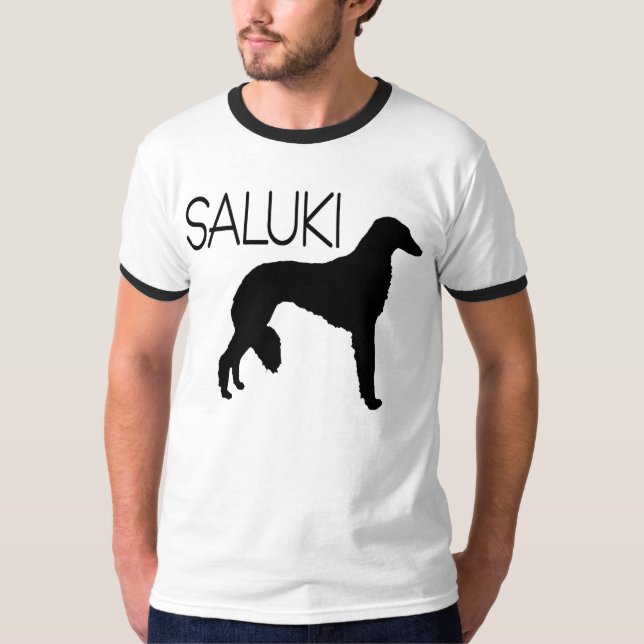 Deco Saluki hund T Shirt (Framsida)