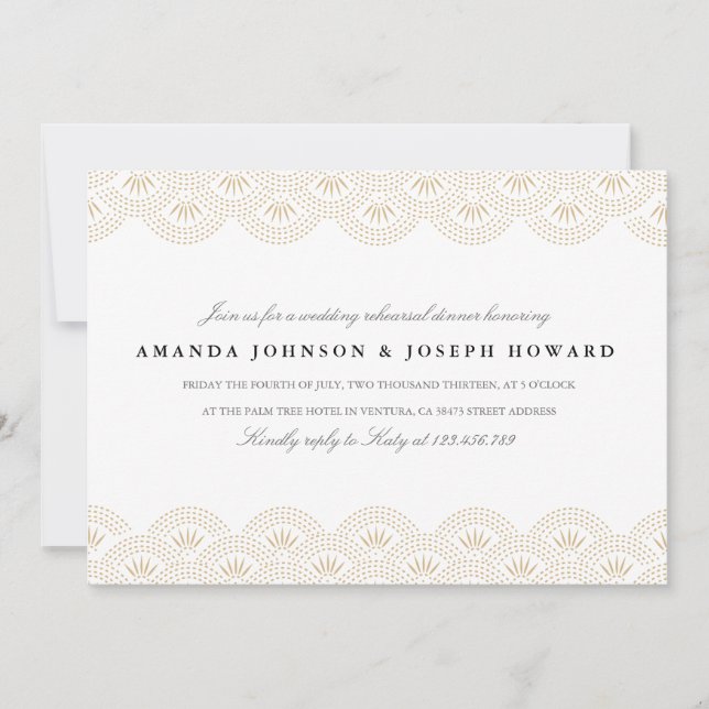 Deco Seigaiha Rehearsal Dinner Inbjudan (Framsida)