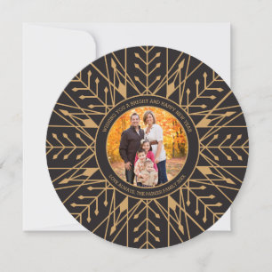 Deco Snowflake New Years PhoCard Julkort