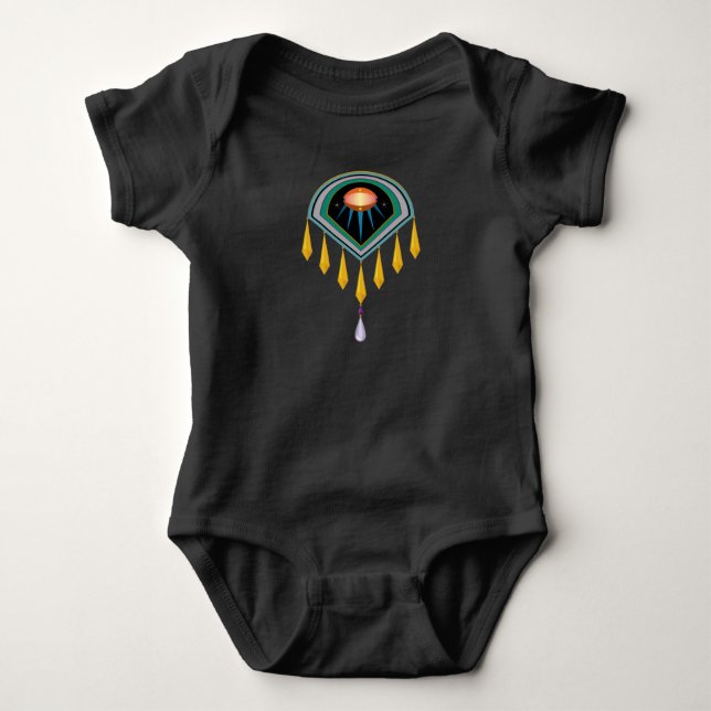 Deco Space Egg Baby One-Biet Bodykostym T Shirt (Framsida)