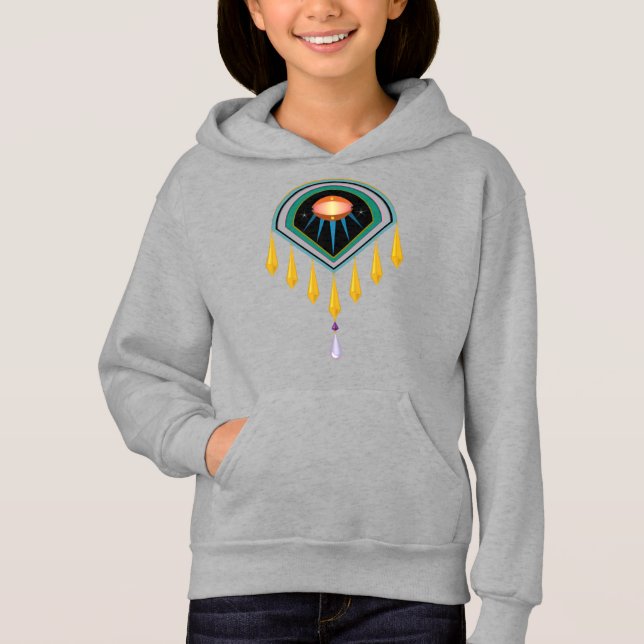 Deco Space Egg Kids Pullover Hoodie T Shirt (Framsida)