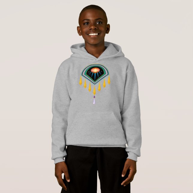 Deco Space Egg Kids Unisex Pullover Hoodie T Shirt (Hel framsida)